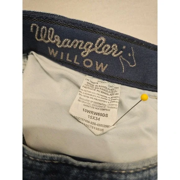 Wrangler Willow Ultimate Riding Jean Women Blue Denim Bootcut Flare Size 15x34 - Picture 5 of 8